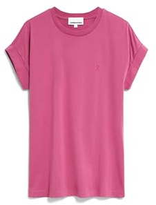 ARMEDANGELS Damen T-Shirt aus Bio-Baumwolle IDAARA Loose Fit Crushed Berry S