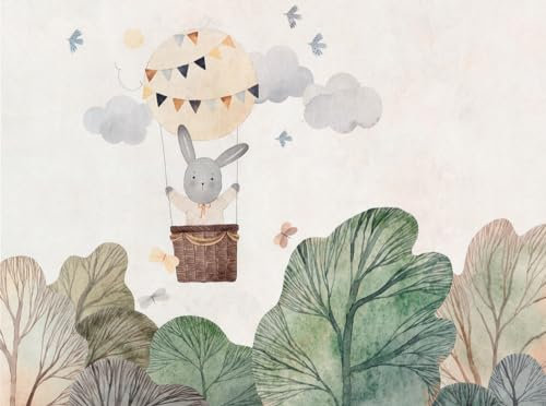 Livingwalls Fototapete Kinderzimmer in Beige, Grün, Braun - hochwertige Vliestapete 399051 mit Motiv auf 3,71 m x 2,80 m - Made in Germany