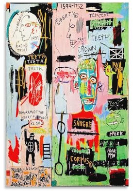 LUBOYANG Jean Michel Basquiat Poster auf italienischer Leinwand, Wandkunst, Poster, dekoratives Gemälde, ungerahmt, 20 x 30 cm