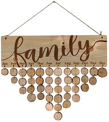 2024 planner Family Holiday Plaque DIY Wall Calendar Wooden Birthday Reminder Calendar (One Size)