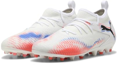 PUMA Future 8 Match MG Jr, Zapatillas de fútbol, Blanco Negro Rojo Brillante, 31 EU