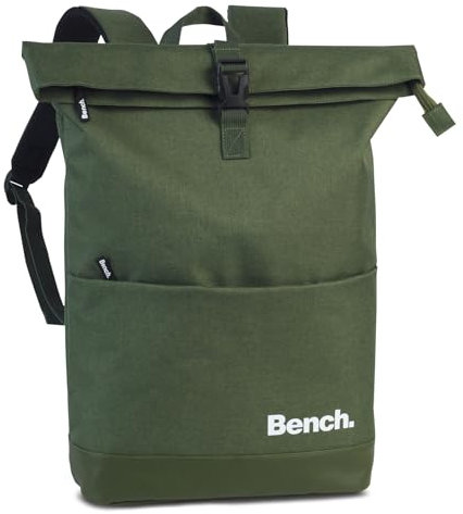 Bench Classic Rolltop Rucksack Damen & Herren, Daypack, Backpack, 47 x 30 x 14 cm, 19 L Volumen, Khaki/Schilf grün