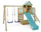 WICKEY Spielturm Klettergerüst Smart Cave mit Schaukel & Rutsche, Outdoor Kinder Kletterturm mit Sandkasten, Leiter & Spiel-Zubehör für den Garten (Pastellblau)