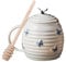 Mageeki Ceramic Honey Jar with Dipper, Butterfly Pattern Honey Pot and Drizzler, Porcelain Honey Storage Jar with Lid for Home and Kitchen Use