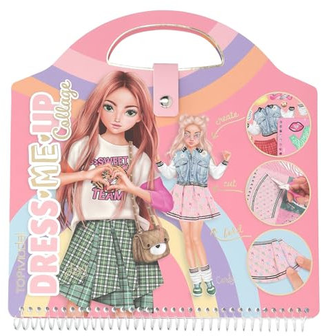Depesche 13574 TOPModel - Dress Me Up Stickerbuch mit 20 Seiten vorgedruckter Ballerina Motive zum Selbstgestalten, inkl. Designpapier und 5 Stickerbogen, Rosa