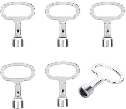 Lot de 6 clés triangulaires à 3 pans de 10 mm - Clé de purge - Clé triangulaire pour poubelles de radiateur, poubelle, boîte électrique, compteur électrique, robinet, clé d'ascenseur