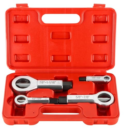DASBET 4PCS Metal Nut Splitter Set Heavy Duty Nut Splitter Kit | Splitter Breaker Manual Pressure Nut Cracker Remover Extractor Tool Corroded Stuck Screw Nut Removal Splitting Tools