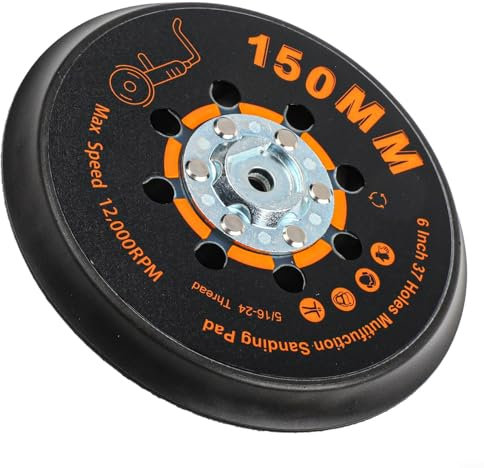 HOHOVYVY Plateau de ponçage 150 mm 37 trous pour ponceuse excentrique Disque de polissage Plateau de support 150 mm