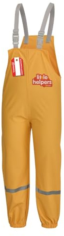 GEBOL Kinder Regenhose wasserdicht mit Hosenträgern – leichte robuste Outdoor Regenhose mit Reflektoren für Mädchen & Jungen – Matschhose „Little Helpers”