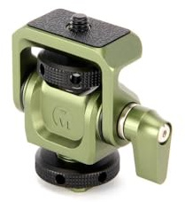 3 Legged Thing Monty 1 Mini Pan & Tilt Mount - Cold Shoe & 1/4-20 Thread Mount for Monitors, Microphones, LED Lights, Camera Accessories - Magnesium Alloy 360° Rotation (Moss Green)
