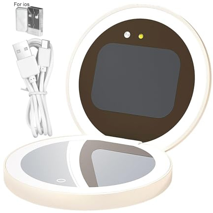 Uv Camera, Skin Analyzer, Beauty Mirror, Built in Power Bank Dimmable Led Lighting for Travel, Bathroom, Car Use Skin Monitoring and Protection, 3.82x3.82x0.91 Inches
