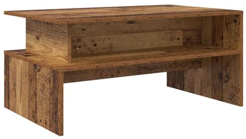 vidaXL Coffee Table Old wood 90 x 55 x 42.5 cm Engineered wood, Living Room, Rustic Coffee Table, Ergonomic Indoor, Functional Serving, Grainy Texture Design, Seamless Style