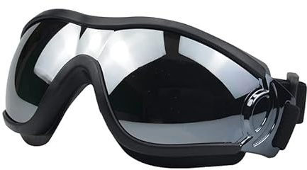Hundebrille Für Großer Hunde UV-Schutz Haustier Sonnenbrille Verstellbare Winddichte Staubdichte Anti-Nebel Outdoor Augenschutz (Schwarz)