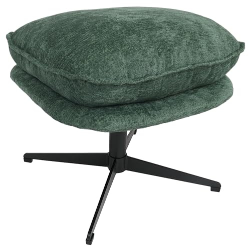Mendler Hocker mit Polster HWC-P32 Stoff/Textil - grün | Sitz-/Fußhocker, Fußablage, Ottomane, Chenille (370, g/m²)
