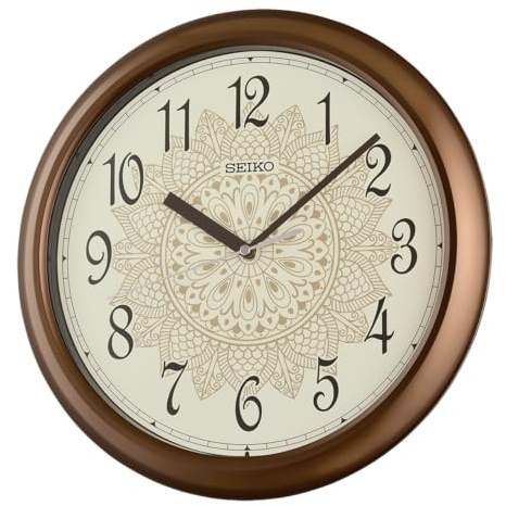 Seiko Clocks Wanduhr braun metallic
