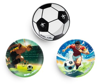 Belmil Patches mit Klettverschluss Set 3-teilig- kompatibel mit Schulranzen Comfy/Smarty (I love Football)