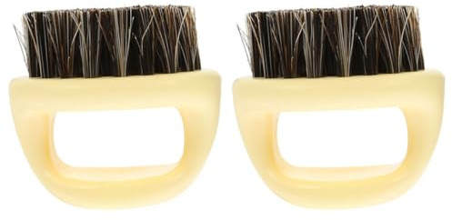 NUOBESTY 2 Stück-pack Bartbürsten aus Abs mit Wildschweinborsten Komfortabler Griff zur Bartreinigung und Haarpflege im Friseursalon