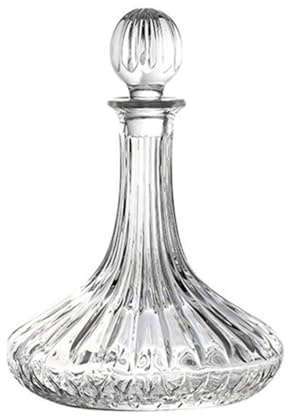 1200 ml Kristall-Weinkaraffe mit Deckel, transparentes, geriffeltes Glas, Elegante dekorative Weinkaraffe Geschenkidee für Weinliebhaber