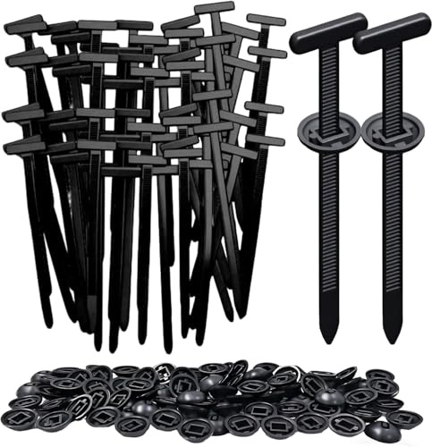 100 PCS Nylon Universal Cable Tie Buckle Set, 2026 New Heavy-Duty Self-Locking Zip Ties Holder with Pin & Button Design, UV-Resistant Black Cable Tie for Car Repair