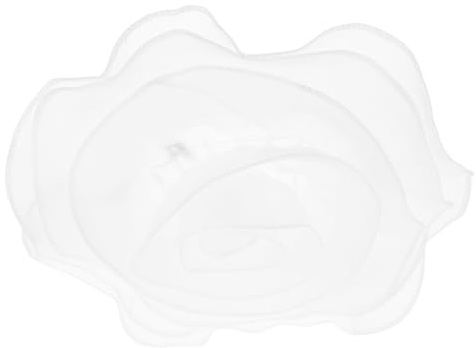 LALADEFIEE Broche Fleur en Organza 27 Cm Blanche, Épinglette de Banquet Vintage pour Mariage et Fête, Accessoire Femme Élégant pour Robe de Bal et Cérémonie