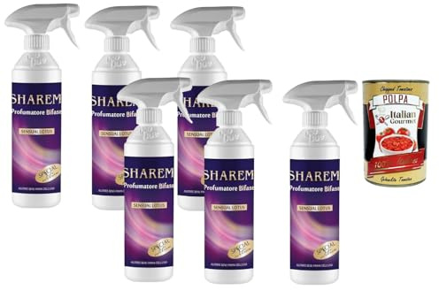 Italian Gourmet Bundle Deo Due Raumduft Spray Bifase 6x 500ml – Geruchsneutralisierer & Duftspray für Haushalt, Bad, Küche, Textilien (Trigger Sprühflasche) + Italian Gourmet Polpa