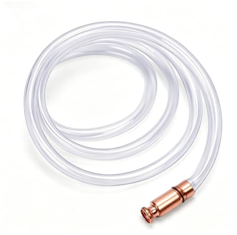 Pompa Travaso Benzina Manuale, Kit Trasferimento Liquidi con Tubo Benzina Lungo Resistente, Pompa Sifone per Benzina, Gasolio, Acqua e Liquidi Chimici per Auto, Barili, Cisterne