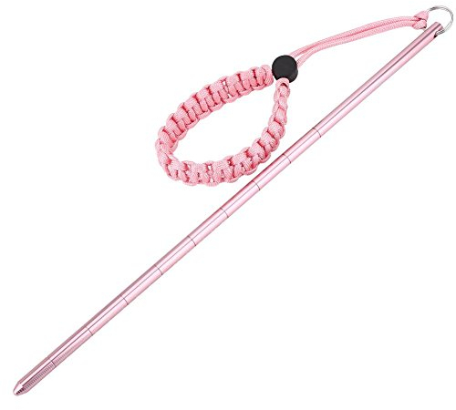 VGEBY Riffstab Tauchen, Diving Stick Scuba Tauchen Alu Pointer Noise Maker Stick Rod Zeiger mit Fallschirm Lanyard (Rosa)