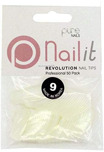 Pure Nails Revolution Nail Tips Professional 50 Pack Size 9