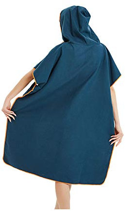 SOKEY Changing Robe Hooded Towel Poncho For Beach Bath Swimming Wetsuit Surf Quick Dry Microfiber Towels For Adults Teenagers(Navy)