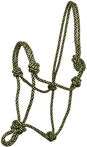 York Knotenhalfter Bright Halfter Arbeitshalfter Reithalfter Strickhalfter (Full, grün-schwarz)