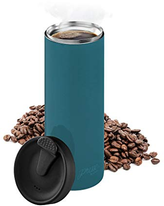 Bobble French Coffee Presse, On-The-Go use, Quick Brew, Slim Design, Triple Wall Insulation, 14 oz (Peacock)