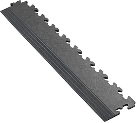 Ecotile Garage Flooring Edge Ramp - PVC Interlocking Floor Tile Edge Ramp, Gym Matting (Graphite)