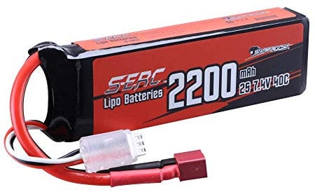 SUNPADOW 2S Lipo Battery 7.4V 40C 2200mAh with Deans T Plug for RC Airplane Quadcopter Helicopter Drone Quadcopter FPV Model Racing Hobby