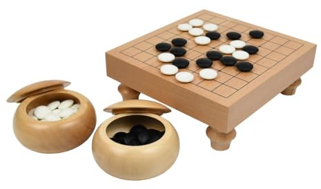 9 x 9 Go Table Set with 8mm Stones and Light Bowls