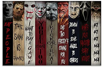 ZHONGYUTONG Horror Film Poster Horrorfiguren Leinwand Kunstdruck Gruselige Movie bilder Gemälde Wanddekoration für Schlafzimmer (Kein Rahmen, 40x60cm)