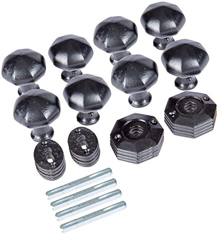 Hammer and Tongs - Octagonal Rim & Mortice Door Knob - W60mm - Black - Pack of 4