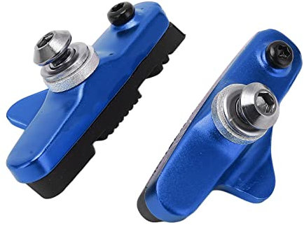 Keenso 2 Pcs V Bike Brake Blocks, Bike Brake Blocks Caliper Brake Pads C Shaped Pads for Moutain Bike,Road Bike Hex Wrench Included (Blue) Bicycles and Spare Parts