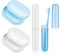 Cerolopy 2pcs Soap Box Travel & 2pcs Toothbrush Case Set, Plastic Travel Soap Dish With Lid Soap Container Soap Bar Holder For Home,travel,camping