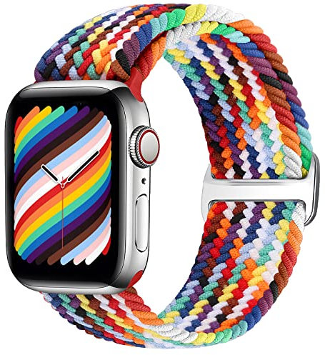 YCHDDER Braided Straps Compatible with Apple Watch 38mm 40mm 41mm 42mm 44mm 45mm 46mm 49mm,Adjustable Elastic Replacement Wristband for iWatch Series 10 9 8 7 6 5 4 3 SE2 SE Ultra 2 1 for Women Men
