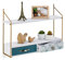 Relaxdays Wandregal mit 2 Schubladen, 2 Ablagen, MDF & Eisen, HxBxT: 42,5 x 60 x 16,5 cm, Hängeregal Wohnzimmer, bunt