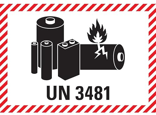 Dreifke® Verpackungskennzeichen UN-Nummer 3481, Haftpapier, permanent haftend, 100x70mm