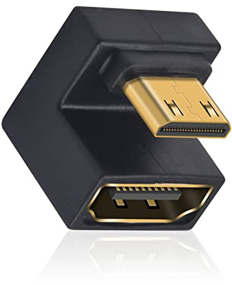 Duttek U Shape Mini HDMI to HDMI 8K Adapter, UP Angle HDMI auf Mini Winkel Adapter Support 8K@60Hz,48Gbps für Kamera/Laptop/Tablet/HDTV/Projektor (1 Stück)