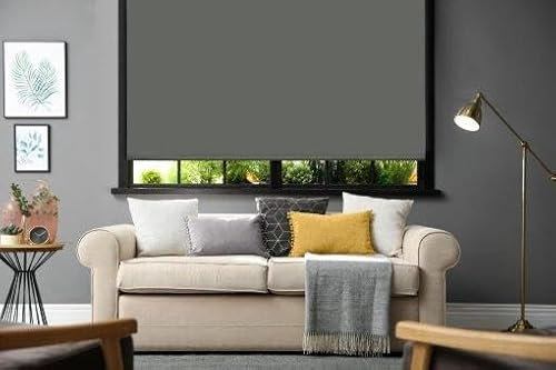 Emma Barclay Blackout Roller Blind in Charcoal Grey - Width 90 x Drop 165cm