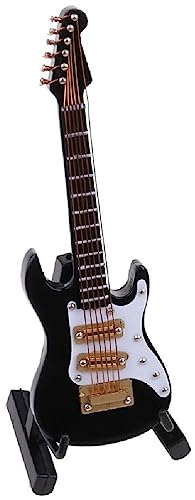 KLOVA Miniatur Gitarre Mini Musikinstrumente Nachbildung Eines E Bass Modells Für Actionfiguren Puppen Dekoration Holzdisplay Musikinstrumentenmodell