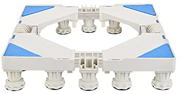 Base de Machine à Laver Double Tubes Support de Réfrigérateur Largeur/Longueur Télescopique 50-72cm Plateaux de Sol Support de Climatiseur Support Anti Vibration Muet Base de Climatiseur - 400kg