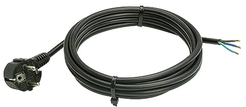 as - Schwabe Cable de conexión 10 m H05VV-F 3G1,5, Cable de conexión, Conector de protección de Contacto con Cable, Cable de conexión de 30 mm, Revestido con Casquillos, Cable de alimentación 230 V,