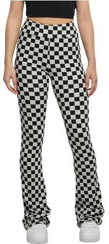 Urban Classics Damen Ladies Checked Boot Cut Leggings