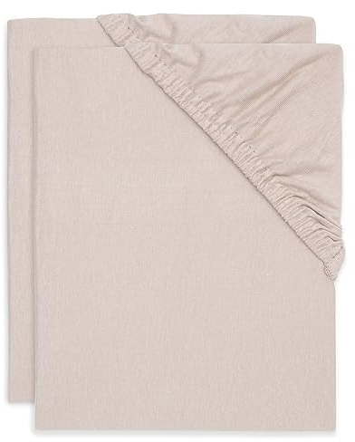 Jollein Spannbettlaken Jersey - Für das Kinderbett - Wild Rose - 2er Pack - 60x120cm - 100% Baumwolle - Spannbetttuch - Altrosa