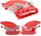 Makotex 1. FC Kln Haarclip Krtzchen Schiffchen Dom Htchen Clown Karneval Fasching Party Haarclip fr Fuballfans, Klner, Karneval- und Faschingfeiernde, Unisex-Erwachsene, Unisex-Kinder, Rot