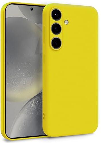 MyGadget Cover per Samsung Galaxy S24 Plus - Custodia in Silicone Morbido a Doppio Strato – Case con Protezione Fotocamera & Fodera Interna Antigraffio - Giallo